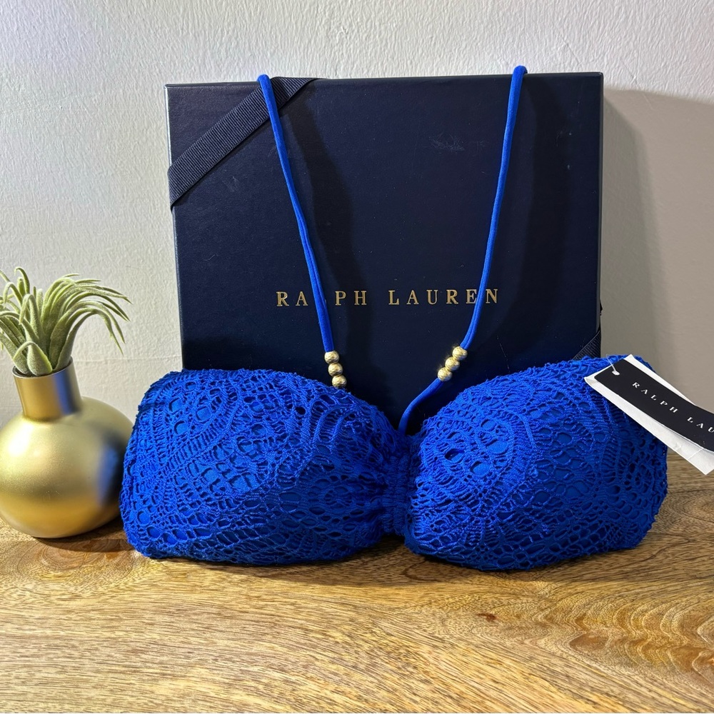 👙Ralph Lauren Halter Strap Beaded Bikini Top 🩴🏖️